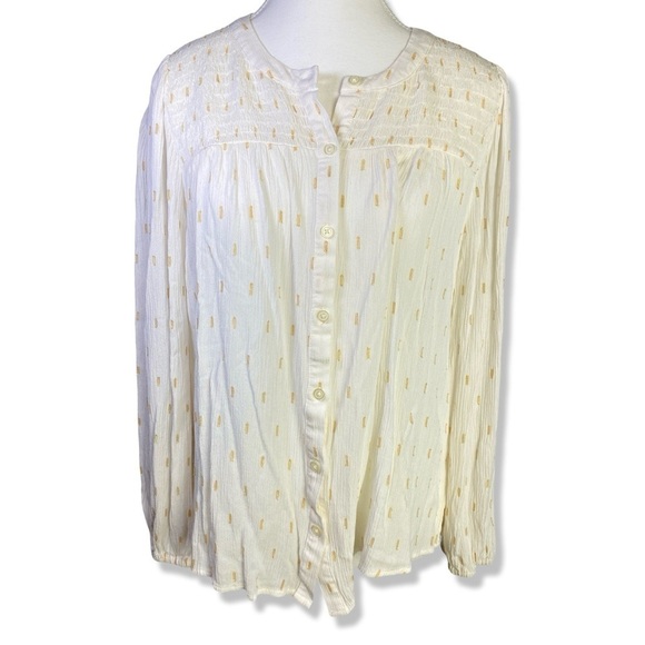⭐️LOFT Lightweight Textured Shimmer Peasant Blouse - Picture 2 of 7